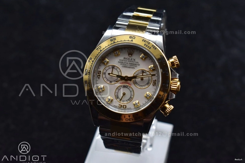 Clean Diamond on 116503 Of Bracelet Dial YG Best Edition Daytona Mother SS 1:1 Pearl V2 White SA4130 0119